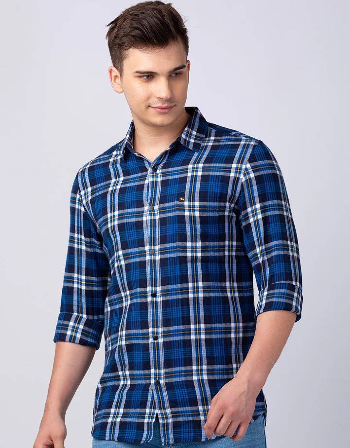 VACARIOUS Men's Cotton Slim Fit Solid Formal Shirt